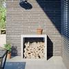 VidaXL Firewood Rack White 60x40x60 Cm Steel, Log Store, Fireplace Log Holder, Log Support, 851004