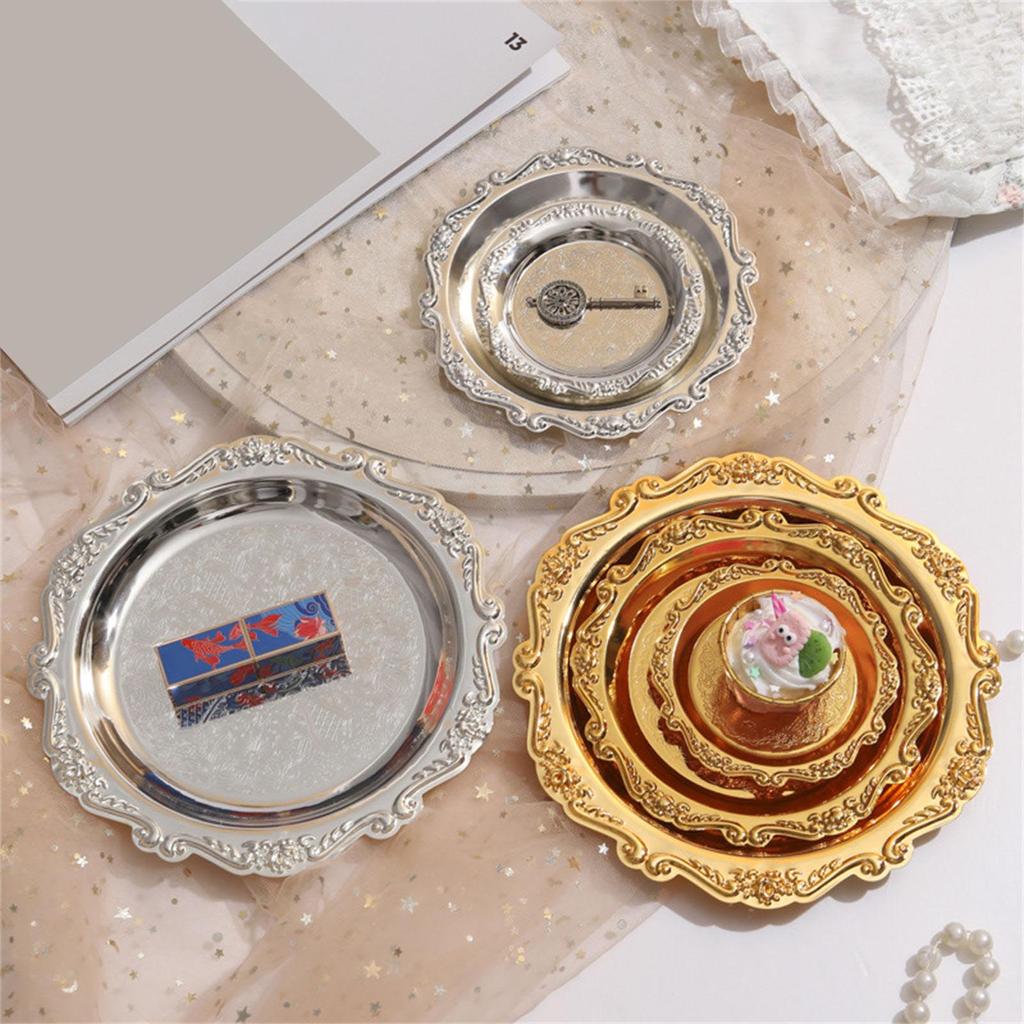 Metal Dessert Display Stand Elegant Cake Decorative Tray Cupcake Platter Presentation Stand for Snacks and Treat