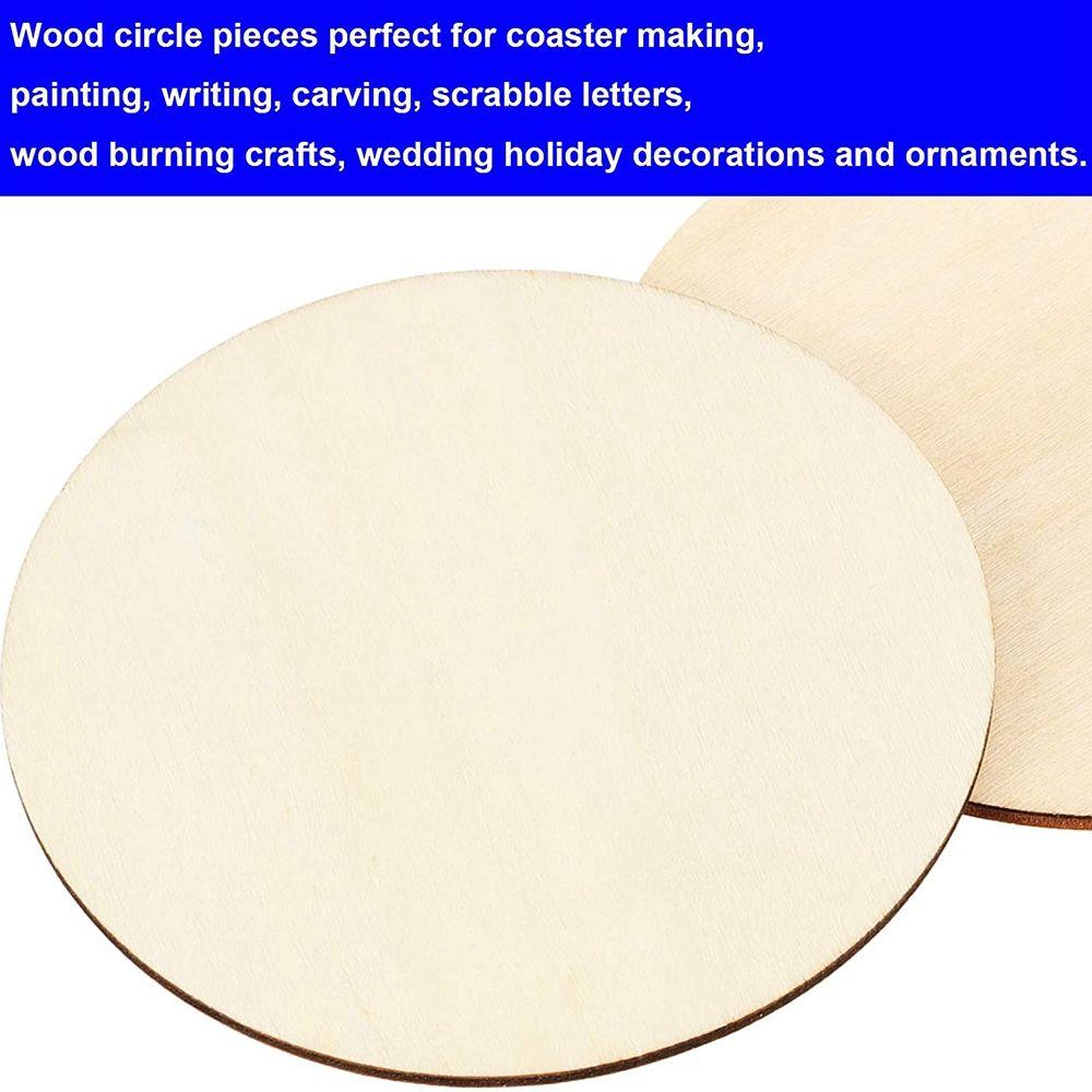 Natural Circle Discs Kids Wooden Round Birthday Wood Craft Painting Toys Ornament Decor Wood Slices