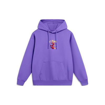 Li Ning Sports Lifestyle Series Zodiac Year New Year Edition Letter Print Hooded Pullover Loose Anti-Static Sweatshirt Unisex Sweatshirt AWDU049-6