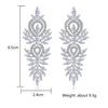 Luxury Leaf Marquise Zircon Long Drop Dangle Earrings Shiny AAA Cubic Zirconia Bridal Women's Wedding Party Zircon Accessories