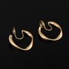 Vintage Real Gold Plating Geometric Metal Hoop Mosquito Coil Clip On Earrings for Women Minimalist Non Pierced Ear Clips