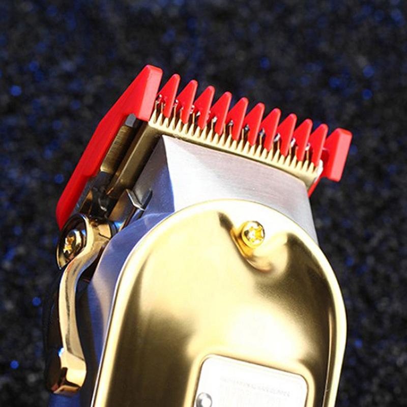 Pieptene pentru ghidare de dimensiuni 1,5+4,5 mm Set pieptene roșu pentru atașament cu un suport metalic de tuns