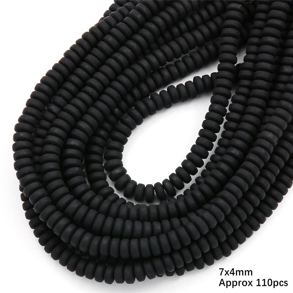 110pcs 7x4mm Flat Round Polymer Resin Clay Disk Handmade Beads For DIY Jewelry Making