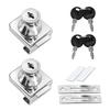 2 Pcs Zinc Alloy Glass Door Lock, Rustproof Cabinet Lock Door Lock, For 5-12mm Glass Door Without Drilling, With 4 Keys