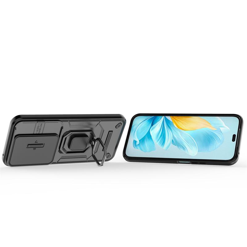 For Honor 200 Lite Case Cover Huawei Honor 200 Lite Capas Shockproof Back Slide Lens Protector Ring Holder Fundas Honor 200 Lite