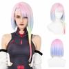 Peluca Sintética Bob Ombré Arcoíris Flequillo Recto Resistente al Calor Peluca de Cabello para Cosplay Mujeres Fiesta de Halloween Juego de Rol Diario Tocado