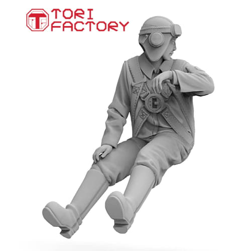 Tori Factory 1/72 Military Miniature Figure Series WWII Japanese Navy Pilot and Woman Seeing Off Resin Kit MF-36C Molded Color