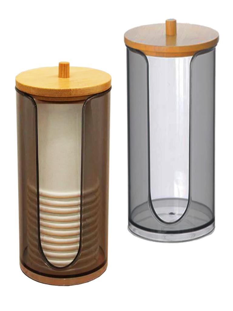 S.fields.inc Paper Cup Stand, Disposable Cup Holder with Lid, 2-Piece Cup Dispenser (Black)