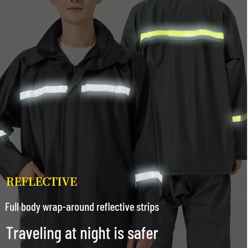 Full-Body Waterproof Riding & Hiking Reflective Raincoat and Pants Set