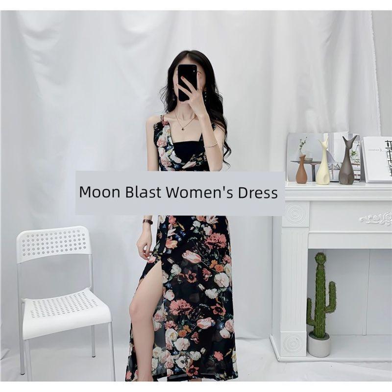 

Sexy Deep V-neck Slimming Dress with Cross Straps Color S