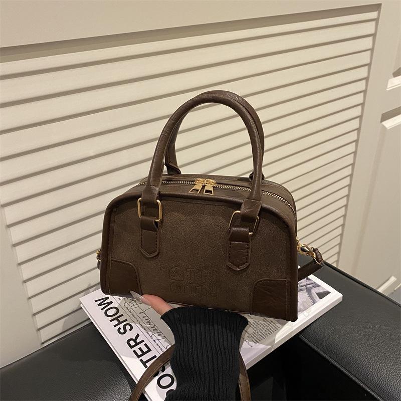 Korean niche bag women's new textured chain bag messenger bag fashion shoulder bag Boston bag