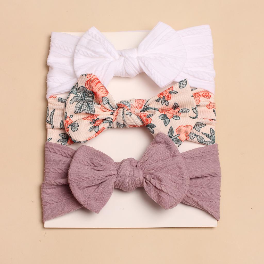 3Pcs/Set Baby Girl Headbands Bows Elastic Hair Bands Newborn Infant Toddler Turban Kids Hair Accessories Gift