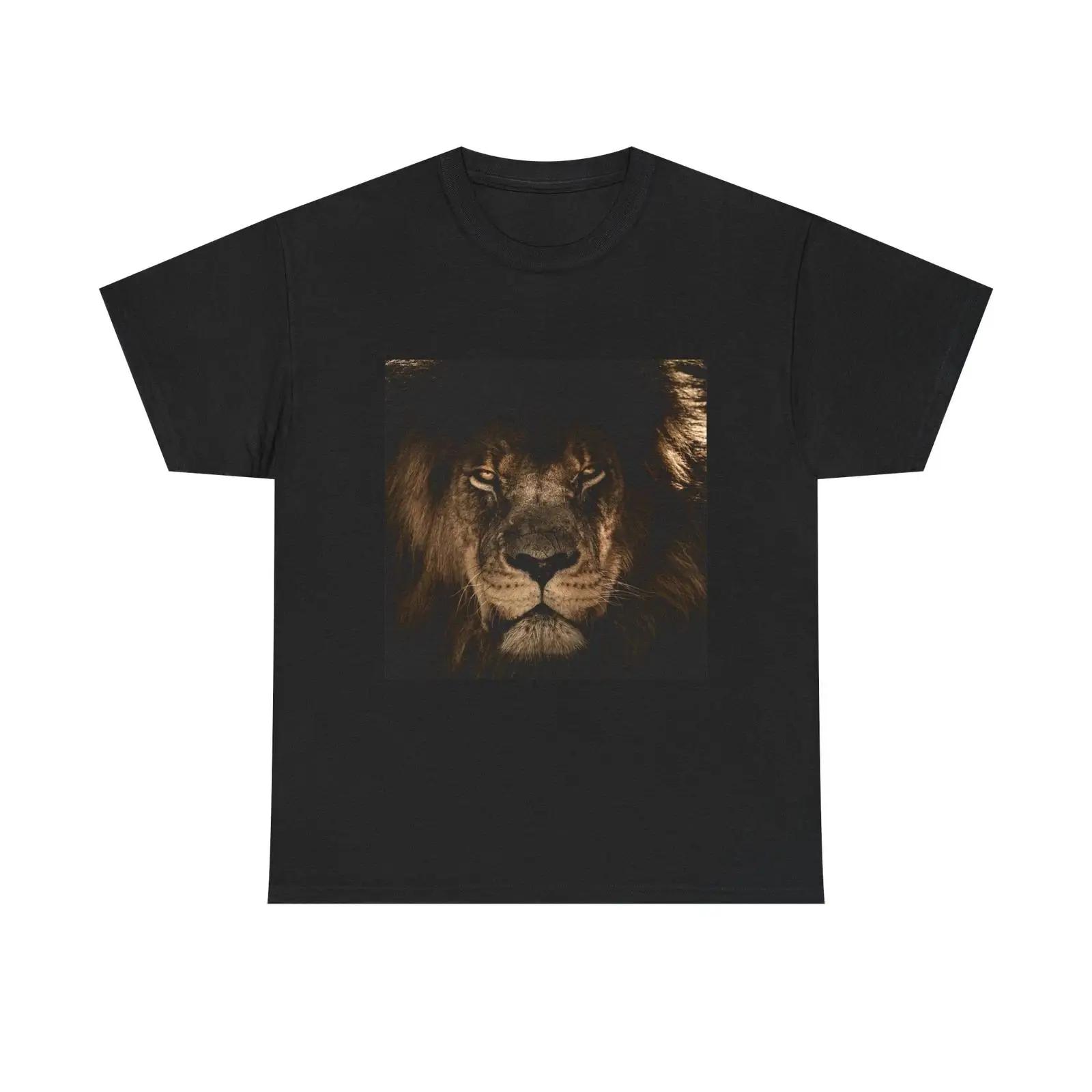 

Majestic Male Lion T Shirt Fearless Predator Stare Men s vintage Washed Stretched fashion designer clothes graphic Stylish S разноцветный