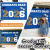 Graduation Party Banner 180x120cm Congrats Grad 2026 Celebration Decoration for Graduation Ceremony Indoor Outdoor Use