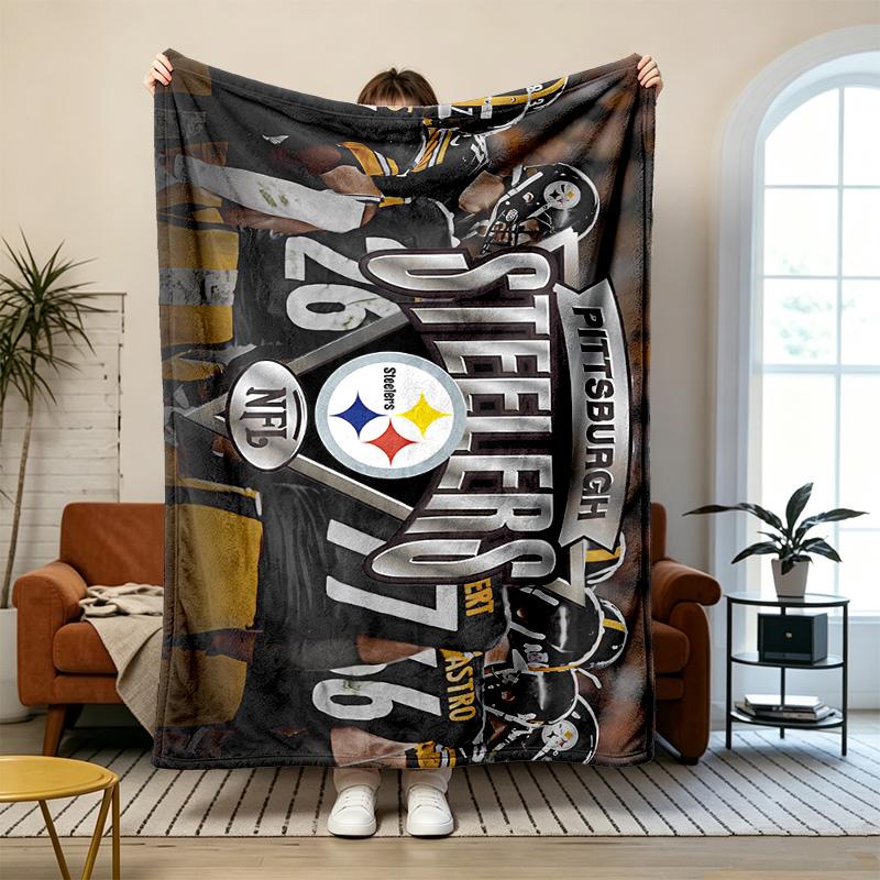 Pittsburgh Steelers Soft and comfortable flannel Suitable for sofas living rooms outdoor camping travel and also makes a great anniversary gift