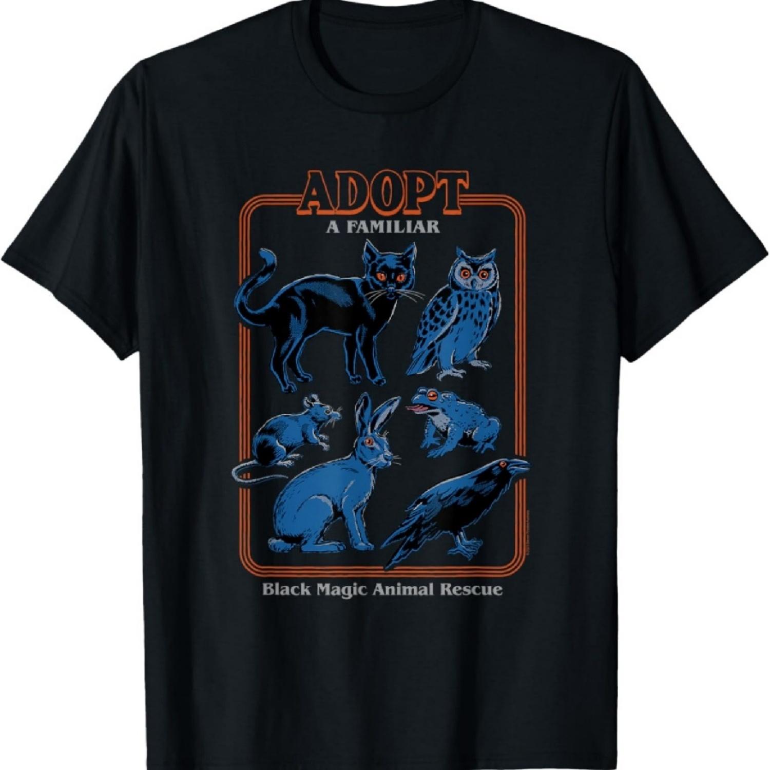 Футболка Black Magic Adopt a Familiar Retro Dark Humor S