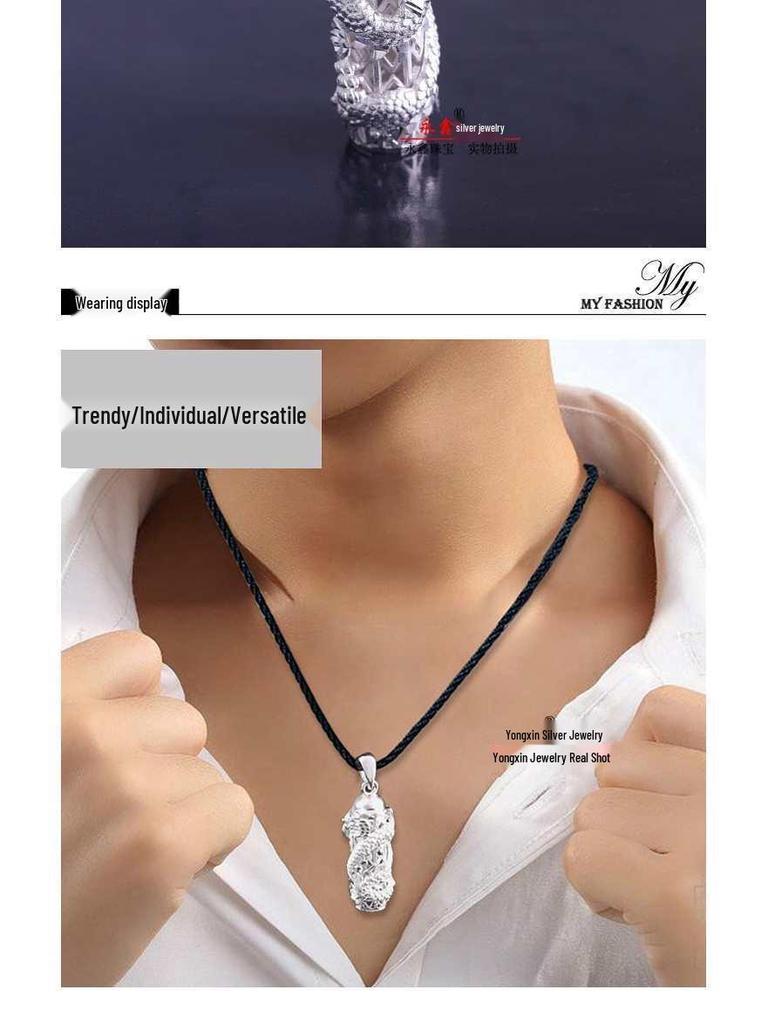 Sterlingsilber Drachen Säulen Anhänger Halskette: Trendiges Tierkreiszeichen-Design, Kühne Persönlichkeit, Ideales Weihnachtsgeschenk für Freund.