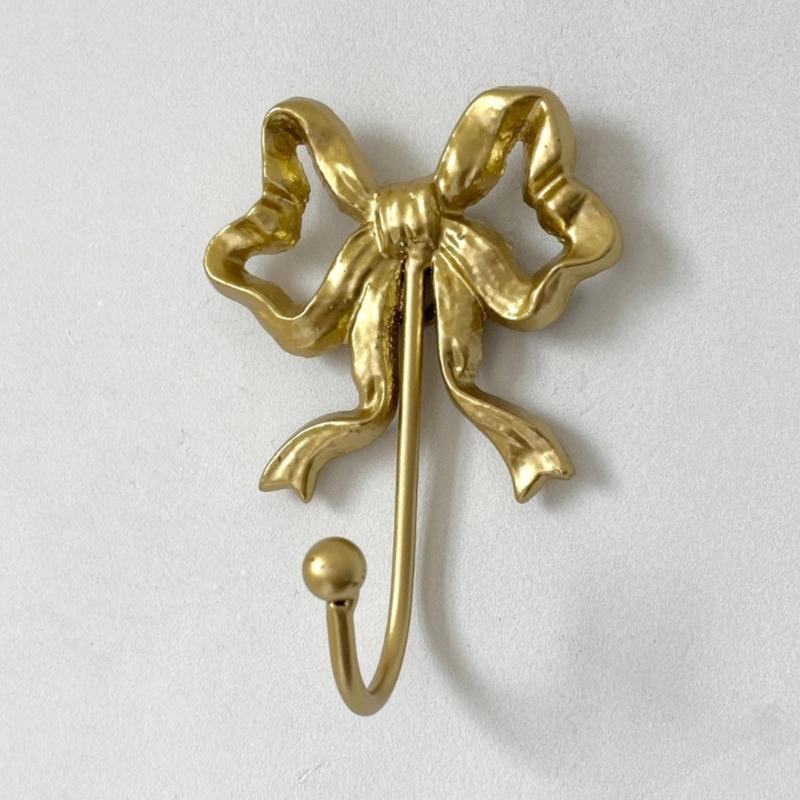 Pack of 2 Functional Bows Shaped Hooks Cast Iron for Wall Organization Space Saving Kitchen Hallway Closet Hanger