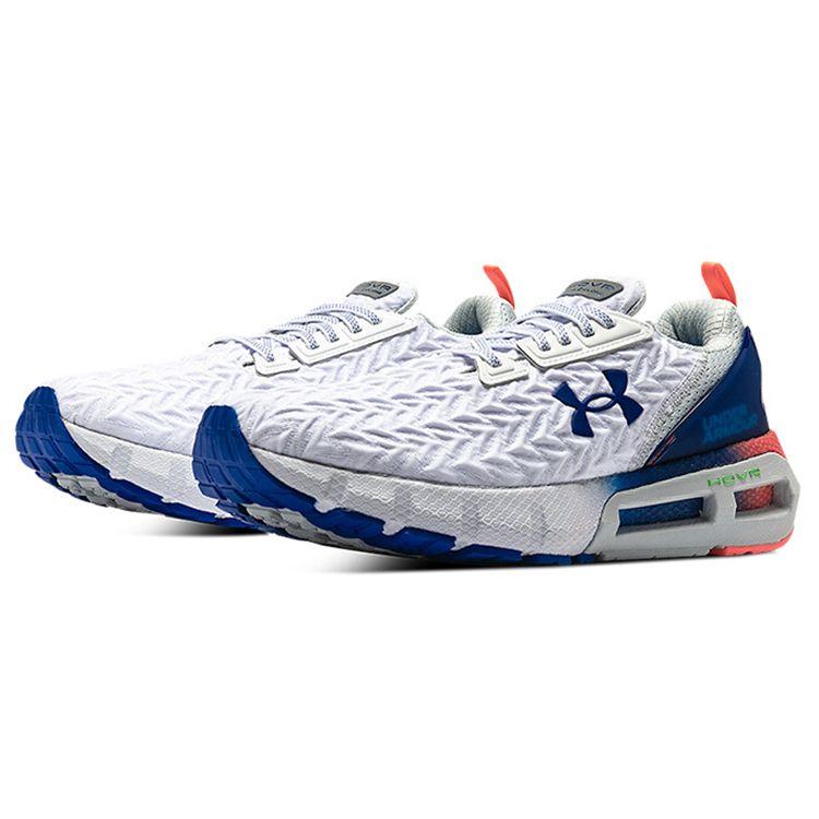 Under Armour HOVR Mega 2 Kožené Pletené Pohodlné Sportovní Lehké Nízké Lifestylové Volnočasové Pánské Tenisky Bílé Modré 3025472-100