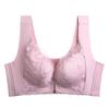 Adjustable Front-Clasp Lace Bra for Large Busts - Wire-Free, Side Support, and Sag Prevention