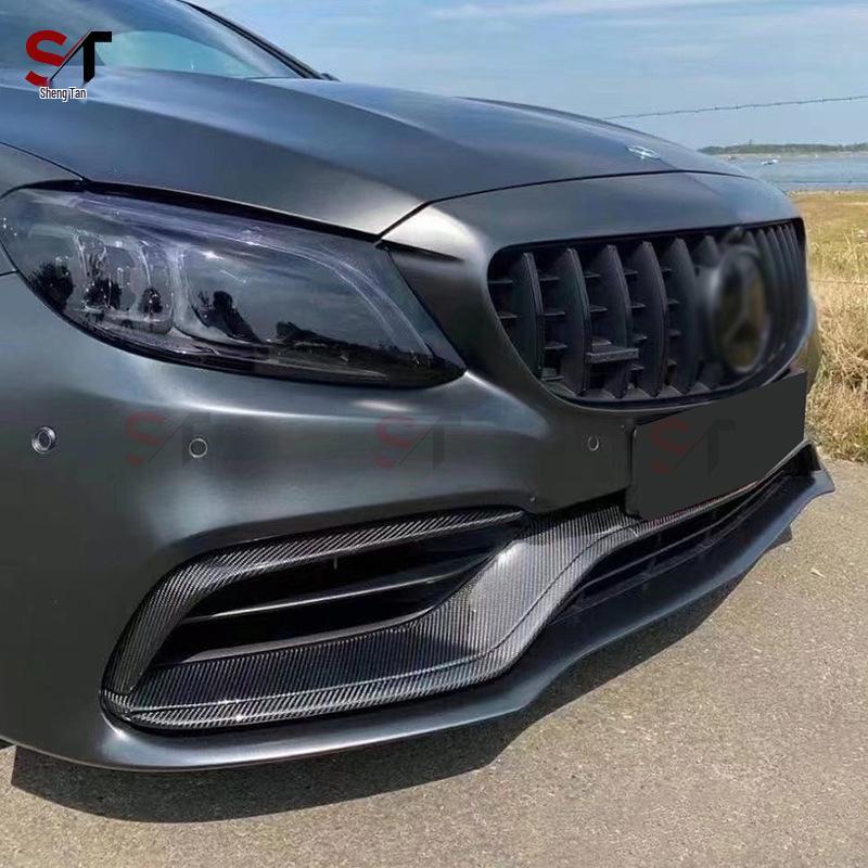 Mercedes-Benz C-Class W205 C63 Carbon Fiber Front Lip & Side Skirts Bumper Diffuser Spoiler