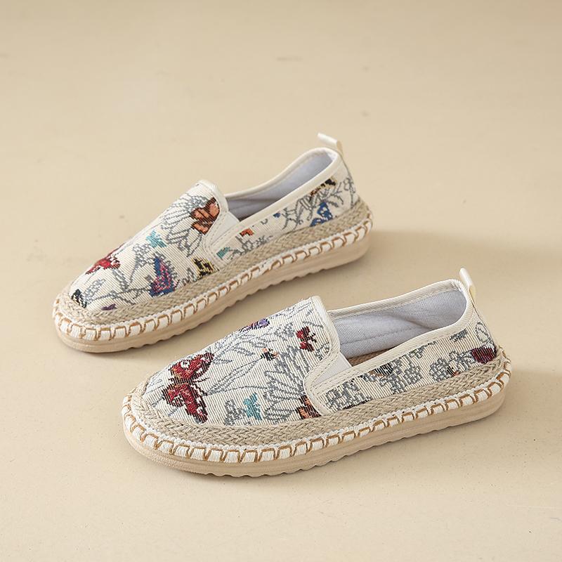 CRLAYDK Classic Loafers for Women Slip On Espadrilles Dressy Casual Lightweight Shoes Ladies Breathable Printed Soft Flats