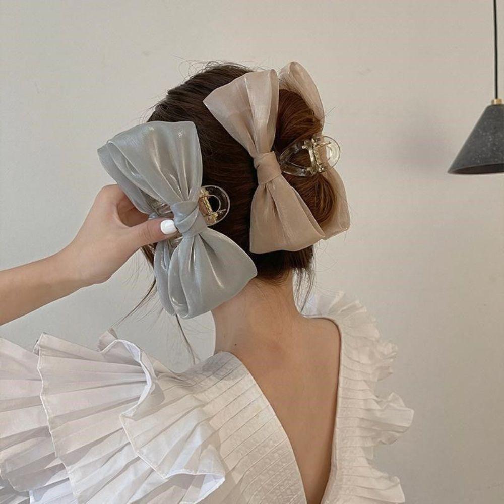 

Инструменты для укладки волос в форме банта, аксессуары для волос в корейском стиле, женская заколка-акула, большой бант для волос
