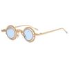 Round Metal Frame Sunglasses Retros Trendy Light Weight Sunglasses with Sun Protecting for Outdoor Activity