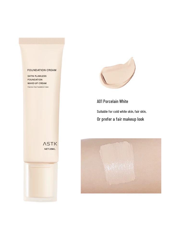 ASTK Flawless Waterproof Foundation Cream - Silky Smooth, Long-Lasting, Skin-Nourishing, Genuine Product.