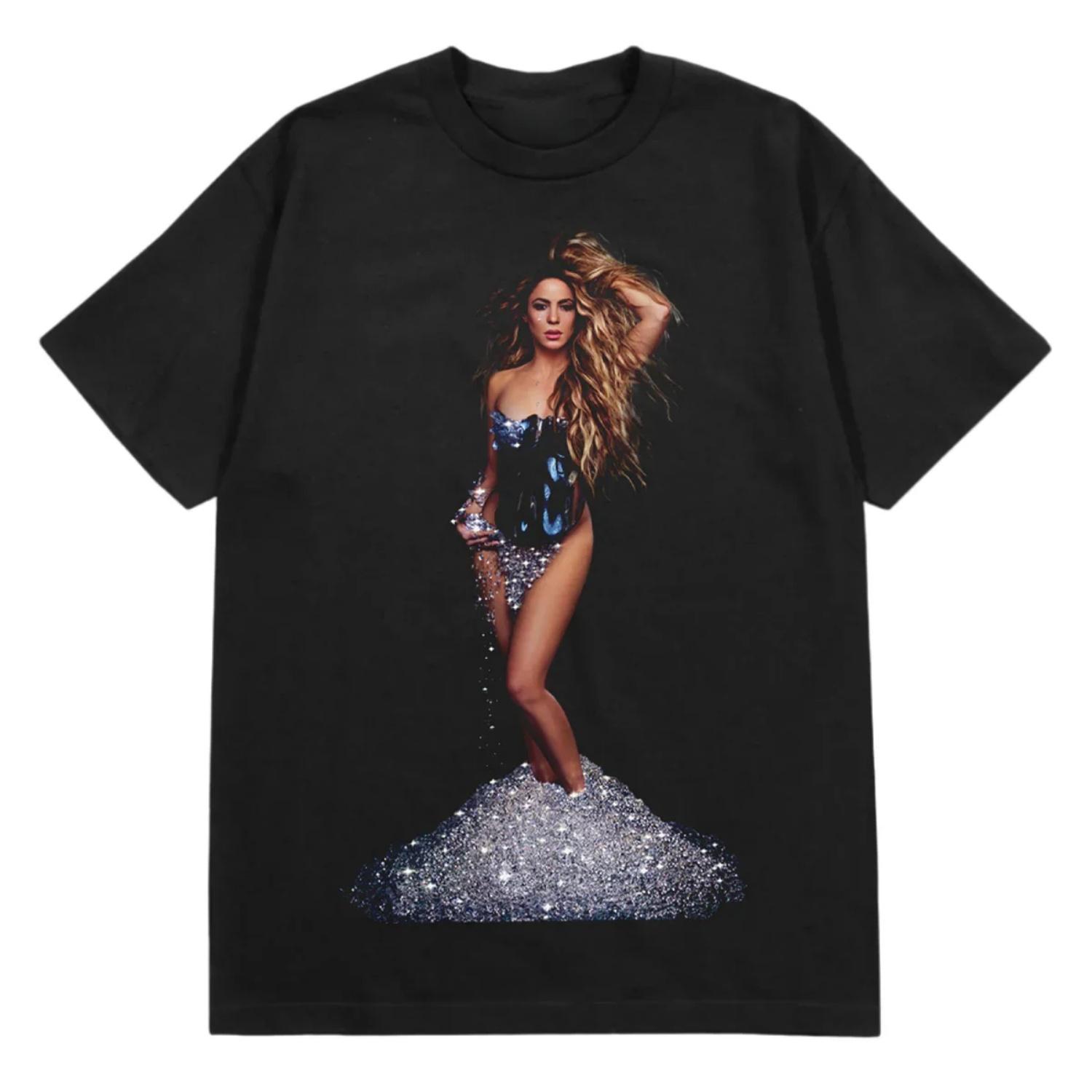 

Футболка Shakira Cascading Diamonds Мужская и Женская Летняя Хлопковая Одежда Повседневная Мода Круглый Вырез Короткий Рукав Футболка Уличная Мода S чёрный