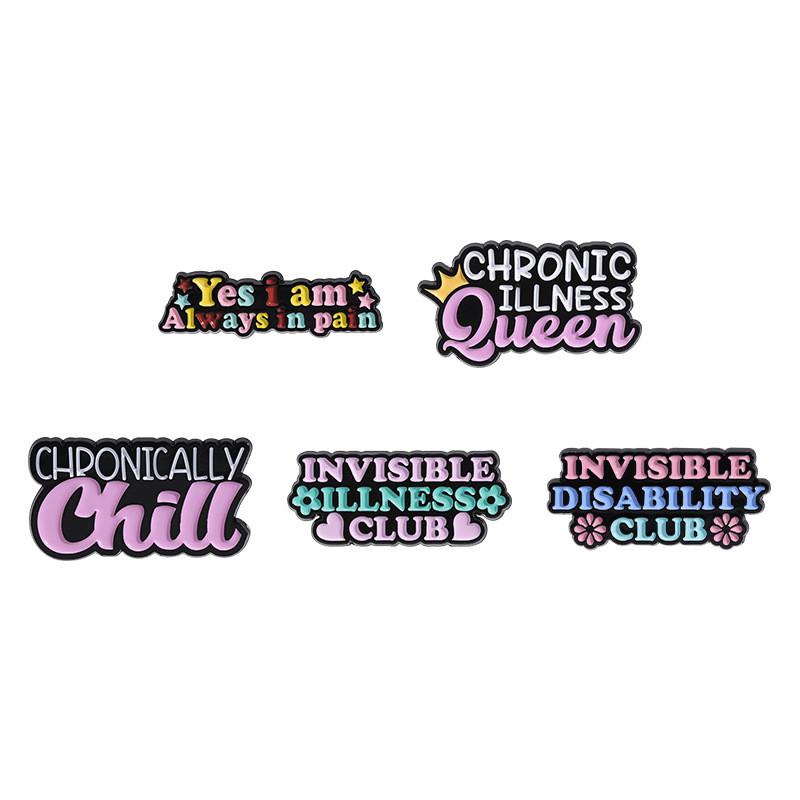 Creative Colorful Optimism Inspirational Metal Brooch Letter Pin For Fashionable Outfits
