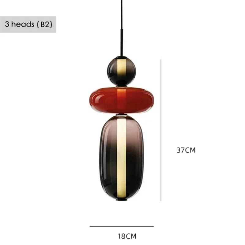European Modern New LED Candy Glass Chandelier Living Room Dining Room Bedroom Bedside Decorative Atmosphere Lighting