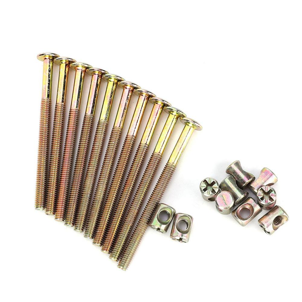 10pcs Spare Parts Barrel Bolt Nuts Zinc Plated Crib Screws  Beds Headboards Cots