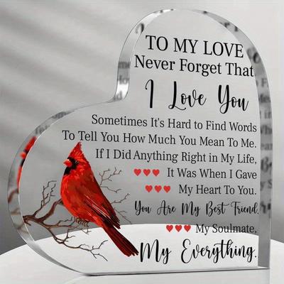 Romantic Heartfelt Acrylic Desk Decor To My Love Keepsake, for Couples Perfect Birthday Anniversary Valentines Gift Idea for Him or Her, Unforgettable