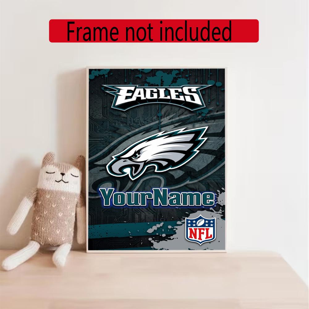 Philadelphia Eagles Customize Your Name Diamond Painting Round Diamond Rhinestones Mosaic Diamond Embroidery Wall Paintings Rhinestones Gift Frameless