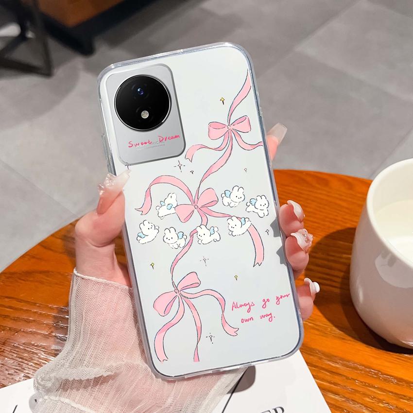 For Vivo Y02 Y02A Y02S Y10 Y11 Y12 Y12a Y13 Y15 Y15a Y16 Y17 Y19 Clear TPU Case Ocean Whale Pattern Anti Drop Back Cover For Vivo Silicone Phone Shell