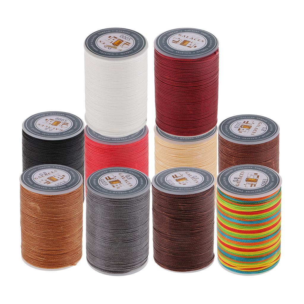 Waxed Polyester Sewing Thread Heavy Duty Embroidery Cord Multicolored Spool for DIY Leathercrafts Hand Sewing Accessories