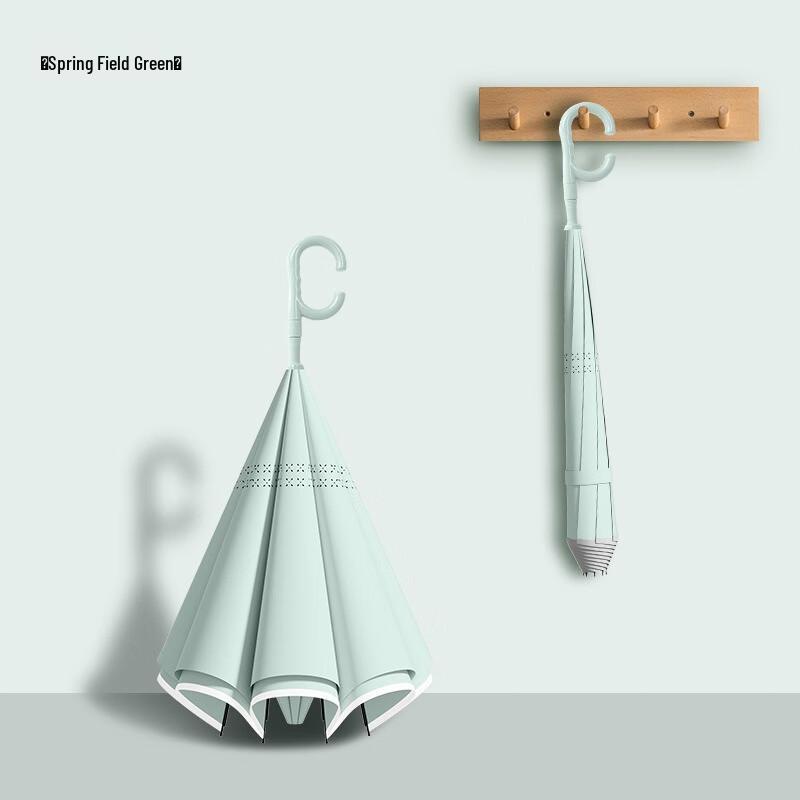 Shouli Ares Automatischer umkehrbarer C-Griff Doppellagiger reflektierender Regenschirm