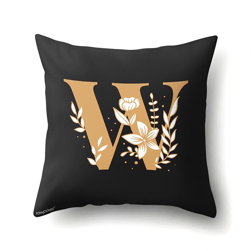 Polyester Kissenbezug Autodekoration Zuhause 26 Englische Buchstaben Gedruckt Taillenkissen Sofakissenbezug