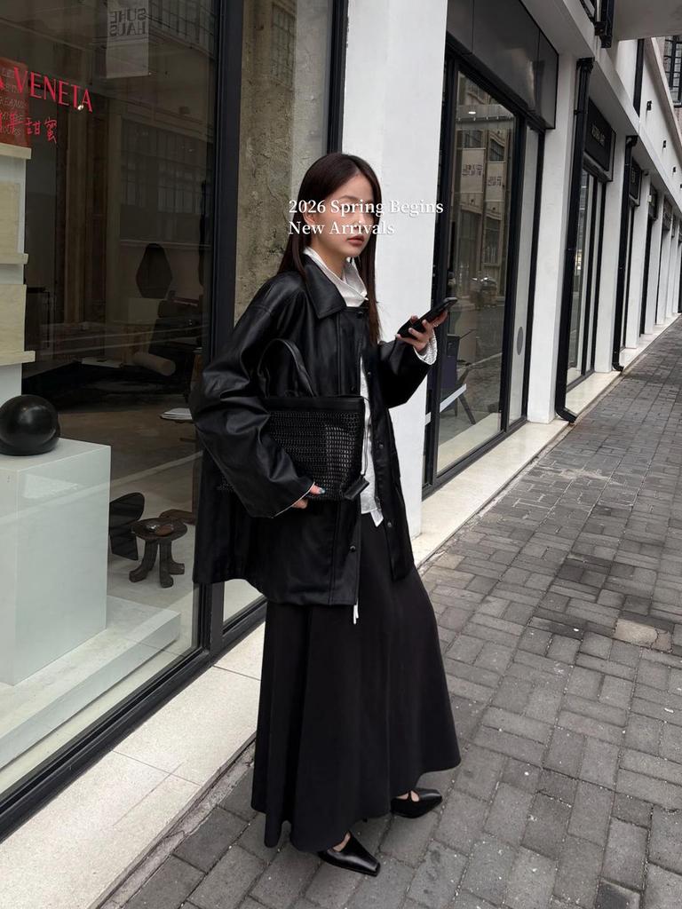 TG Soft Korean Lyocell A-line Slimming Skirt, Spring 2026 Drape Long Style
