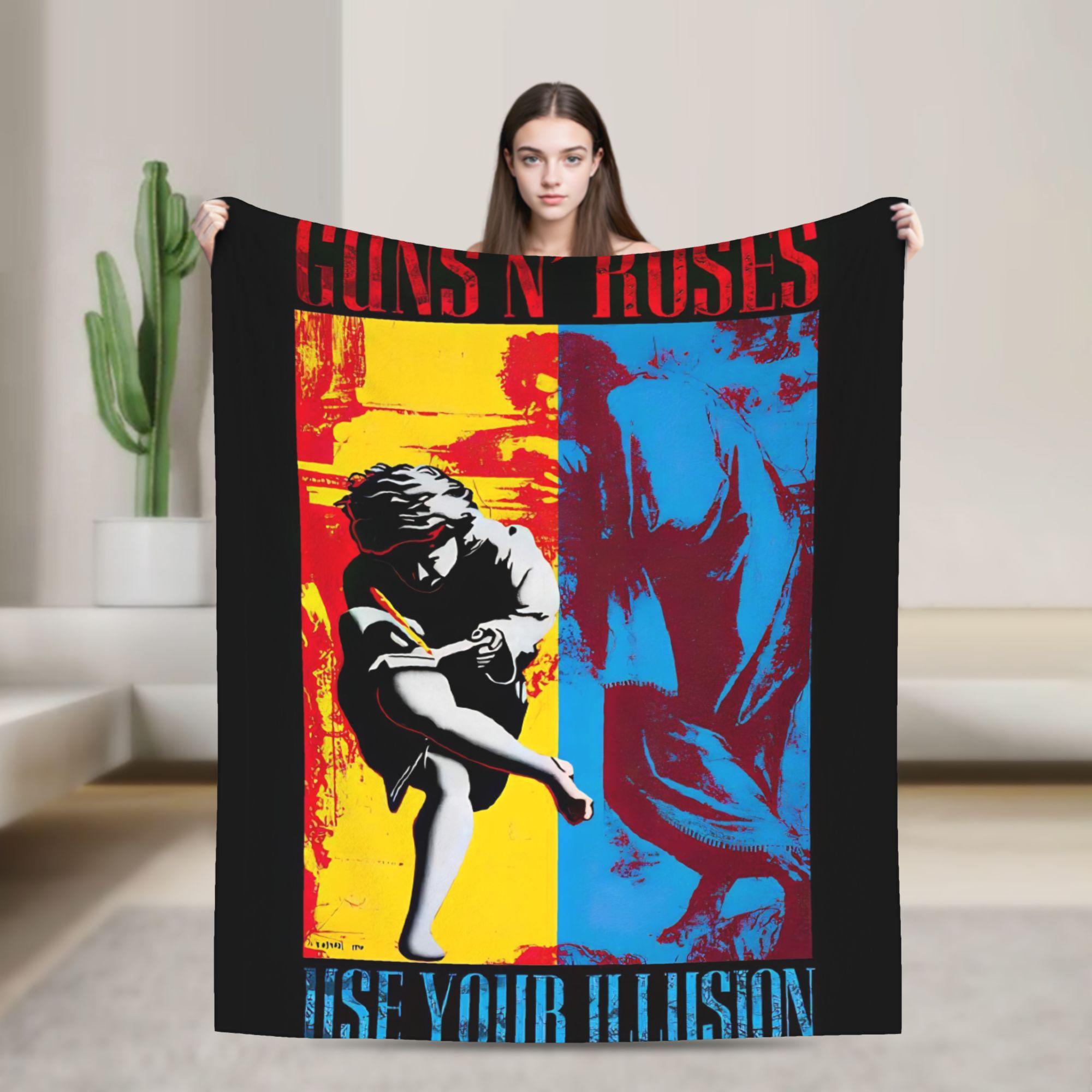 

Guns N Roses Band Blanket Decorative Flannel Throw Blanket For Couch Bed Soft Warm Custom Quality Bedspread Gift 75x90cm