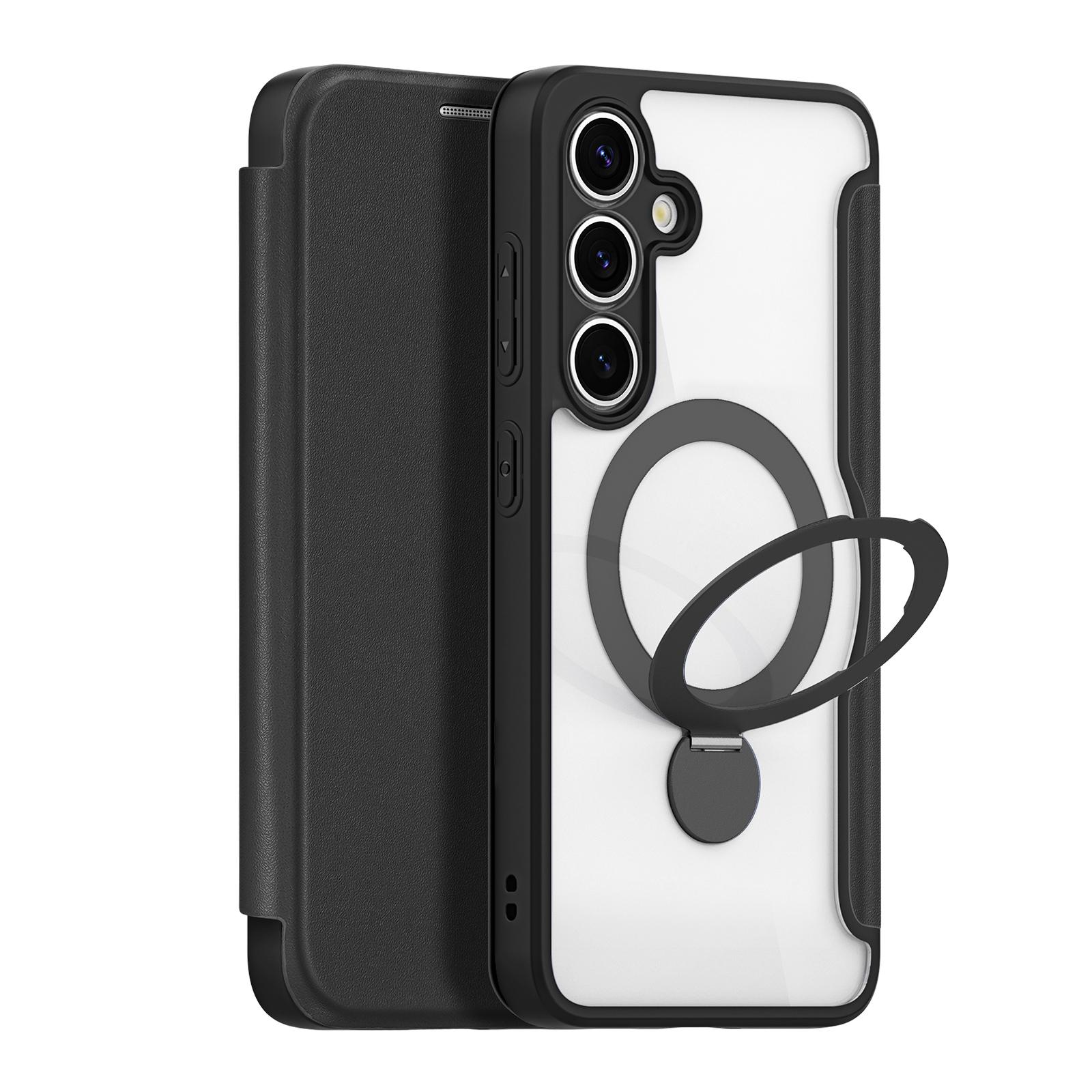 For Samsung Galaxy S25 Leather Case DUX DUCIS SkinxPro Series Rotary Kickstand Cover Magnetic Case A