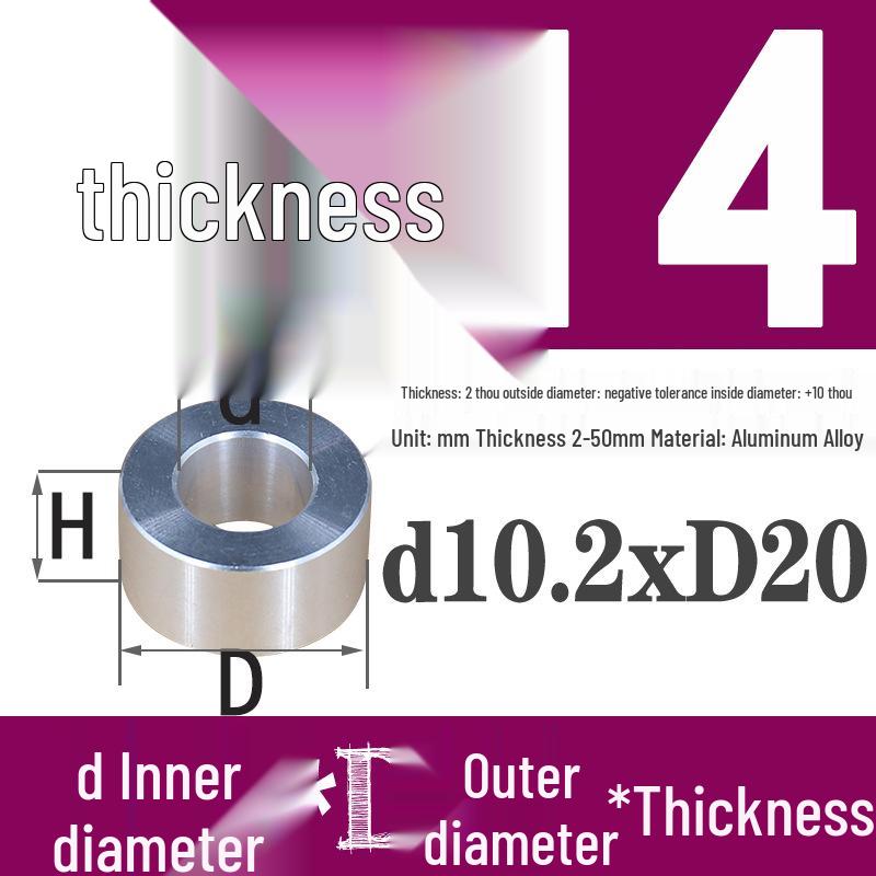 Außen-Ø 20mm Aluminiumlegierung Flache Unterlegscheibe Abstandshalter mit M6/M8/M10/M12 Innenloch - Metallwellenbuchse Isoliersäule.
