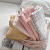 Single Plaid Stripe Cotton Bed Sheet - Fitted Sheet & Duvet Cover for Student Dorm