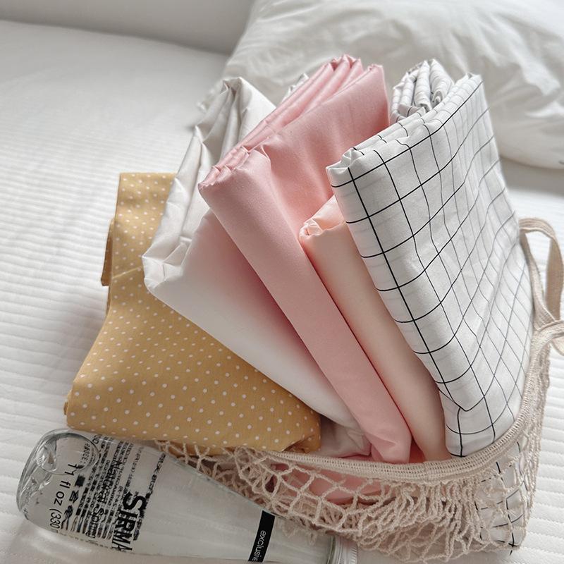 Single Plaid Stripe Cotton Bed Sheet - Fitted Sheet & Duvet Cover for Student Dorm