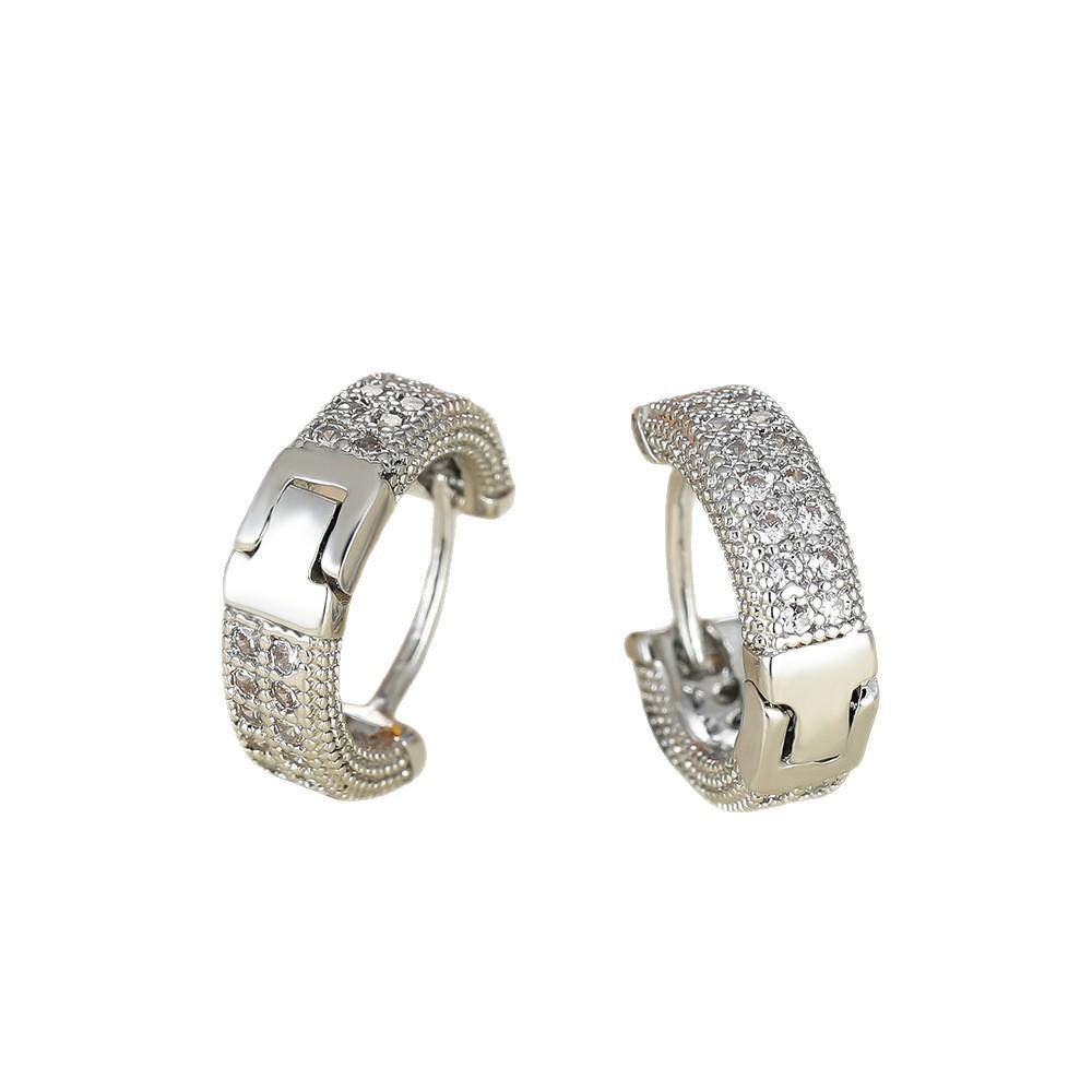 Hot Sale Hip Hop Earrings Loop Earrings Micro-studded Zircon Stud Earrings Bling Men's Hip Hop Earrings