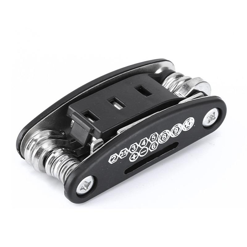 1pc 16 In 1 Bike Bicycle Multi Repair Tool Set Kit Hex Spoke Cycle Screwdriver Tool Wrench Mountain Cycle Tool Sets Black