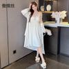 New Ice Silk Suspender Nightgown Nightdress Women's Lace Butterfly Long Palace Breathable Home Silkworm Silk