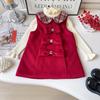 New Arrival: Girls' Stylish 3D Bow Woolen Vest Dress - Chinese Winter Design (AWB109)